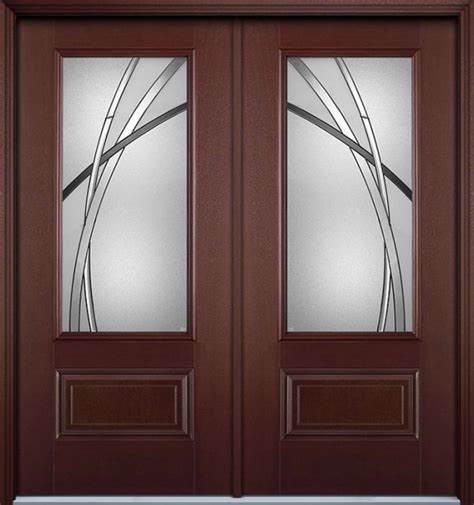 80 Kordella 3 4 Lite Modern Belleville Mahogany Fiberglass Double Door