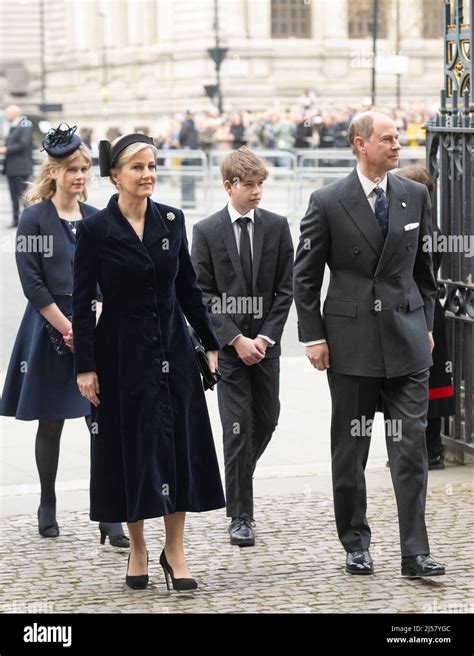 London, UK. 29 March, 2022. Prince Edward, Earl of Wessex, Sophie ...