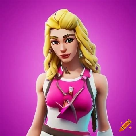 Blonde Fortnite Character With Long Flowy Hair And Pink Outfit On Craiyon