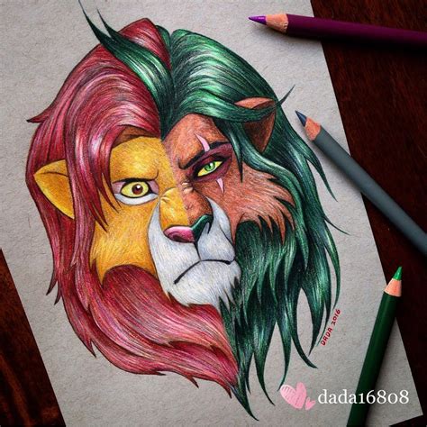 10 Disney portraits where the heroes and villains merge into one!