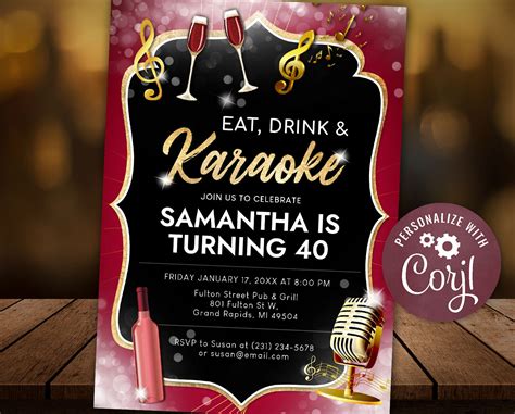 Karaoke Party Invitations