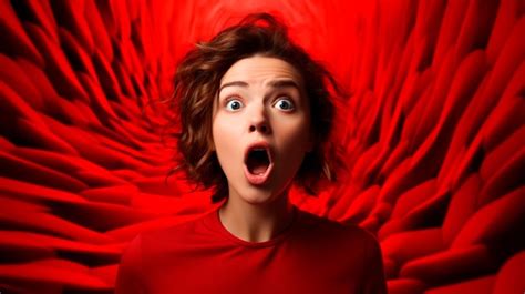 Premium Ai Image Surprised Woman With Mouth Open On Pink Background