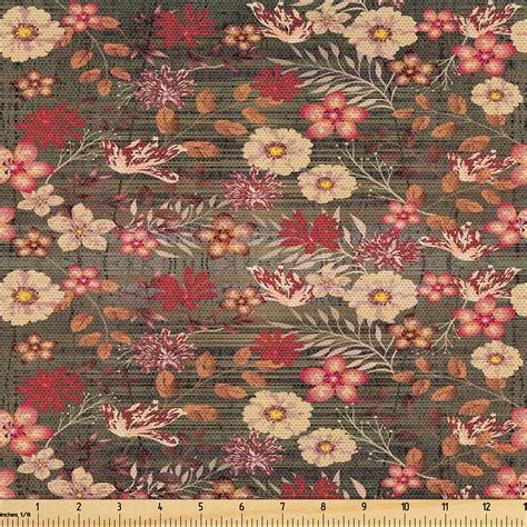 Ambesonne Floral Boho Fabric By The Yard Innocent Flowers Art