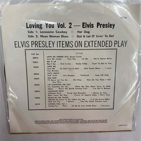 Elvis Presley Loving You Vol 2 Vinyl Record