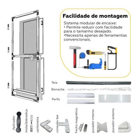 Kit Porta Mosquiteira De Abrir 0 80m X 2 10m Branca Frete grátis