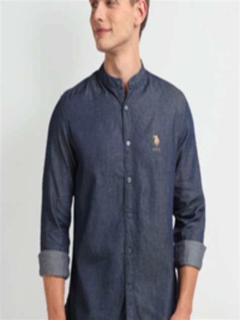 Buy Us Polo Assn Denim Co Mandarin Collar Slim Fit Casual Shirt