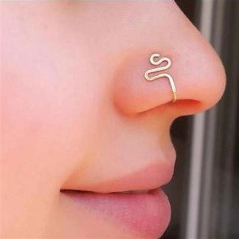 Gold Fake Nose Ring Adjustable Nose Cuff No Piercing Etsy