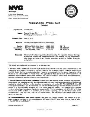 Fillable Online Nyc Buildings Bulletin Technical Nyc Fax