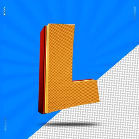 Premium PSD 3d Render Letter L Font Wafer