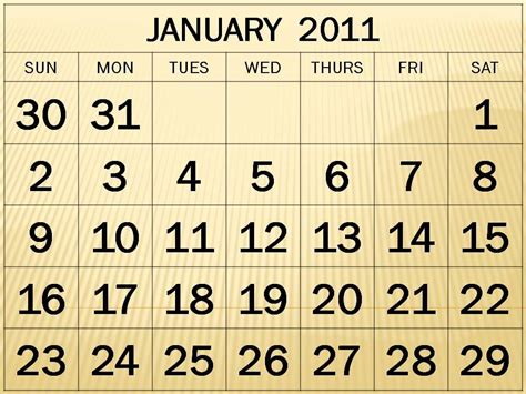 Free Calendar Numbers Printable PDF