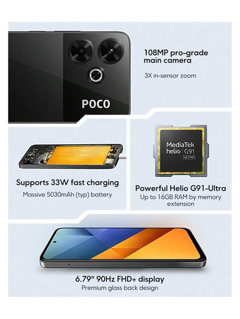 xiaomi Smartphone POCO M6 versión global 8GB 256GB cámara principal de