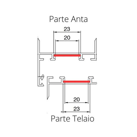 Cerniera Flash Base 00127u Giesse Per Terza Anta Profilo Erre 50