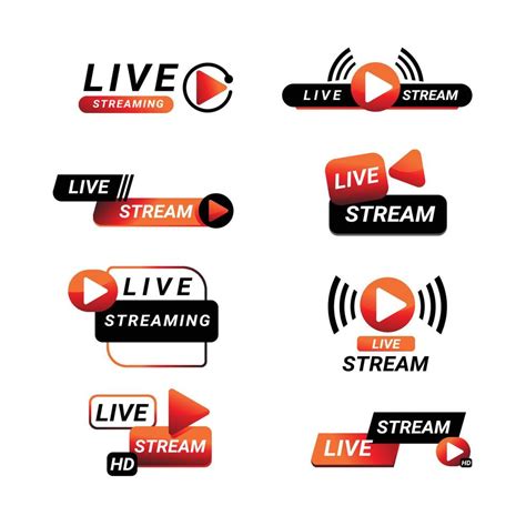 Live Stream Logo Set 22274846 Vector Art At Vecteezy