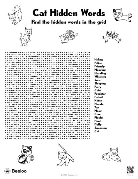 Cat Themed Word Searches • Beeloo Printable Crafts And Activities For Kids