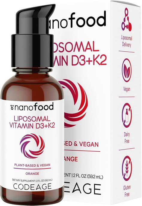 Buy Codeage Liposomal Vitamin D3 K2 Liquid Liposomal Vitamin D Drops