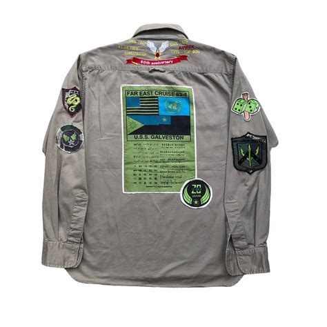 Us Air Force AVIREX TOP GUN US AIR FORCE MULTI PATCHES BUTTON UP SHIRT ...