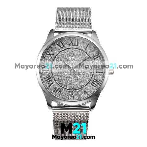 Reloj Plata Extensible Metal Destellos con números romanos R2672