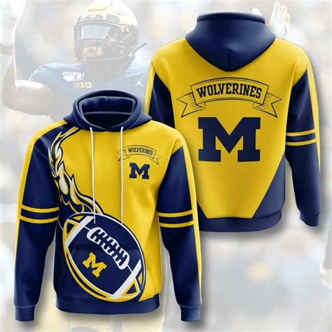 Michigan Wolverines Fireball Heat 3D Hoodie Unique Michigan Wolverines ...