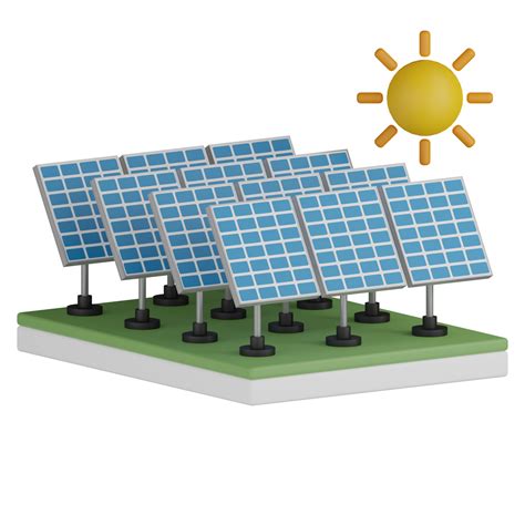 D Isolated Solar Panel Production Png