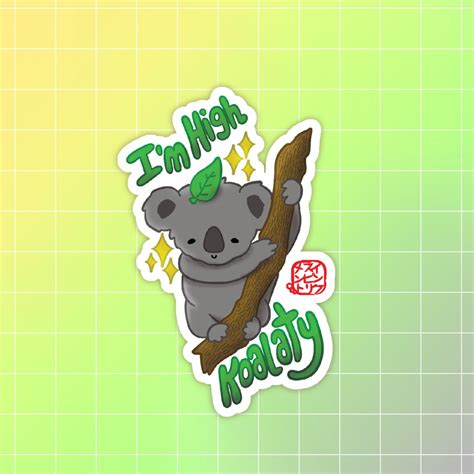 Koalaty Sticker Cute Koala Sticker Kawaii Animal Sticker Funny Word