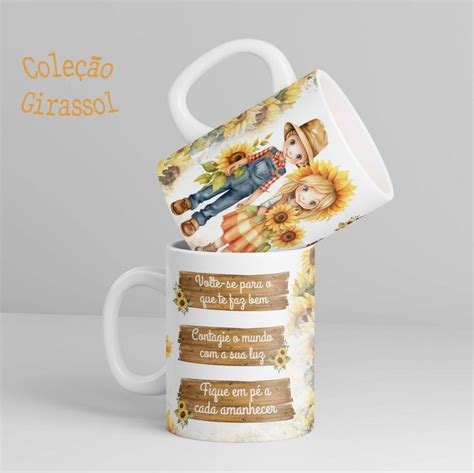 Caneca Personalizada Girassol Elo Produtos Especiais