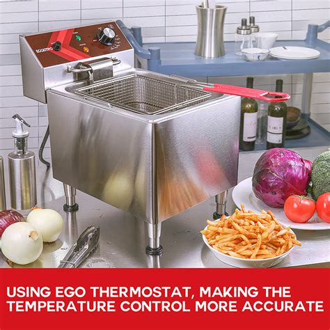 Eggkitpo Deep Fryer With Basket Commercial L