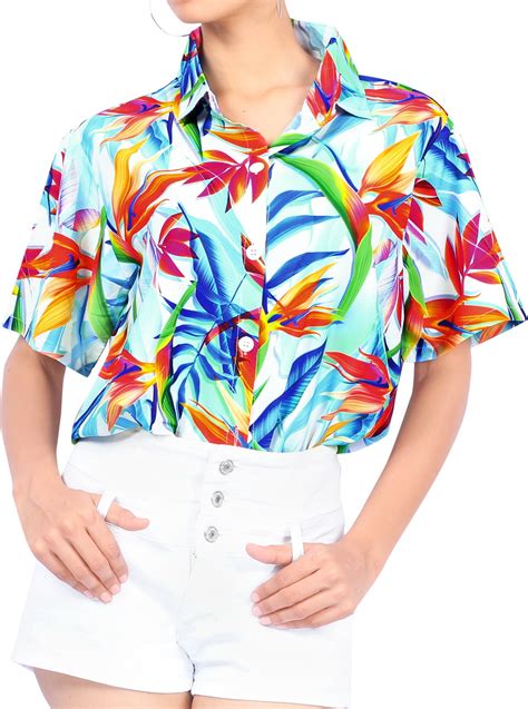 La Leela Button Down Shirt For Women Casual Summer Beach Short Sleeve