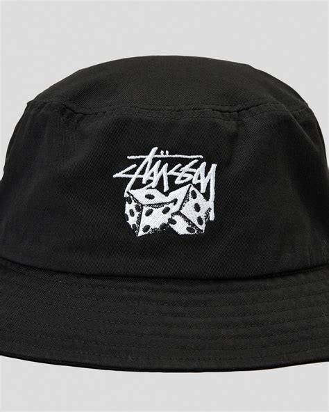 Shop Stussy Two Dice Washed Bucket Hat In Black Fast Shipping Easy