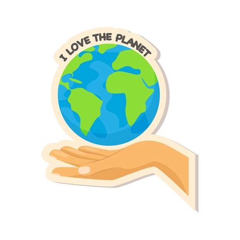 Premium Vector Ecology Sticker I Love The Planet