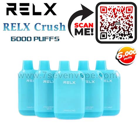 RELX Crush 6000 Puffs Disposable Pod 550mAh Nic 3 แท รแลกครช