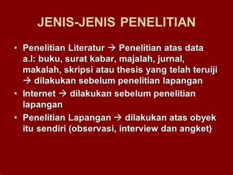 Makalah Tentang Jenis Jenis Penelitian