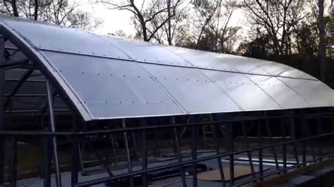 Greenhouse Construction 11 Roof Panels Begin To Be Installed Youtube