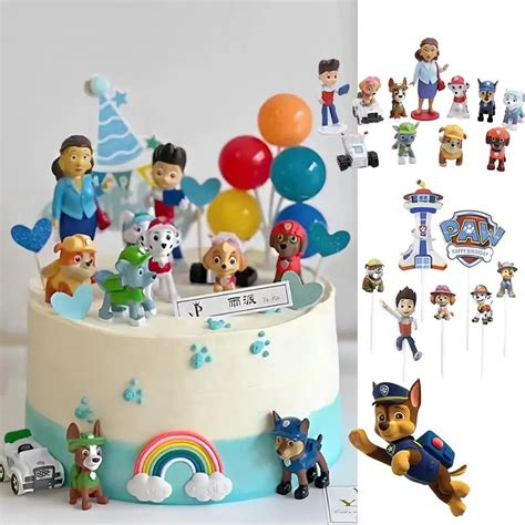 Ensemble De D Coration De G Teau Paw Patrol Pour Enfants Bougie De G