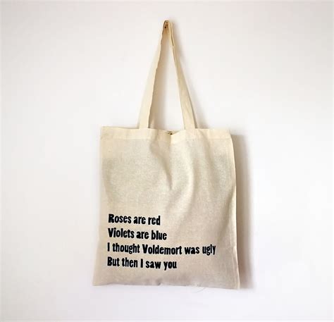 Funny Poem Tote Bag Hand Painted Grocery Bag Reusable Bag Etsy