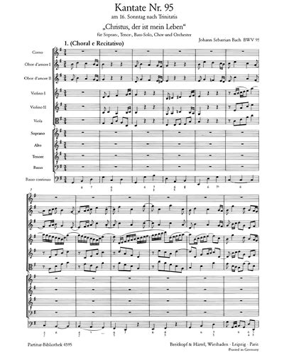 Kantate Bwv Christus Der Ist Mein Leben Sheet Music By Johann