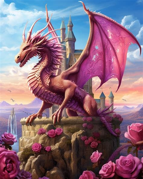pink dragon sketch pictures