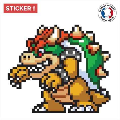 Sticker Pixel Art Bowser En 2023 Jeux Mario Pixel Art Deco Stickers