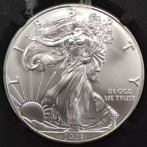 Silver Eagle Ngc Ms Heraldic Eagle T First Day Of Issue Moy