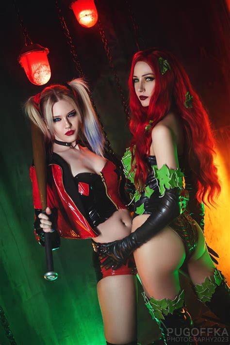 Poison Ivy X Harley Quinn Cosplay By Bellatrix Aiden And Nelly