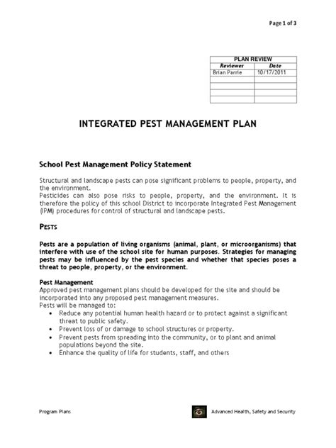 Ellsworth Integrated Pest Management Plan Pest Control Pesticide