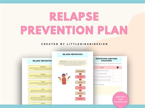 Relapse Prevention Plan For Sobriety Recovery Worksheets Addiction For