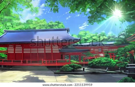 Shrine Building 3 Anime Backgrounds Web Stock Illustration 2211139959 ...