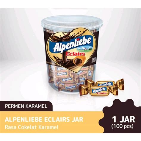 Jual Alpenliebe Eclairs Chocolate Caramel Jar Isi Pcs Shopee