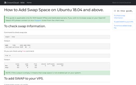 Crowncloud Wiki How To Add Swap Space On Ubuntu