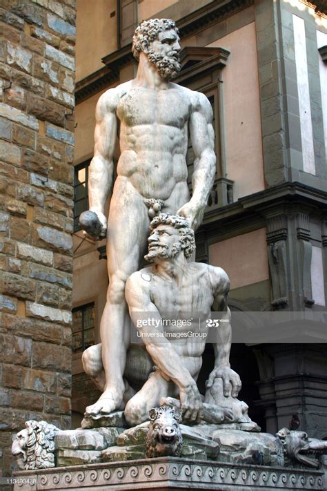 Hercules And Cacus White Marble Statue At Entrance To Artofit