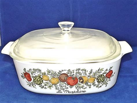 Vintage Corningware Qt Casserole Dish With Pyrex Lid Spice Of Life A