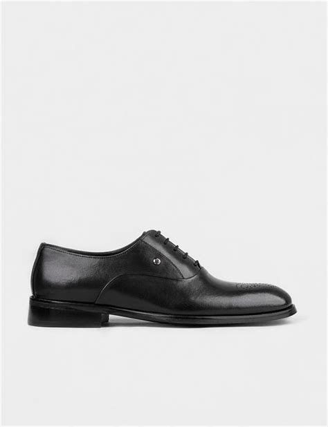 Men Black Genuine Leather Dress Shoes