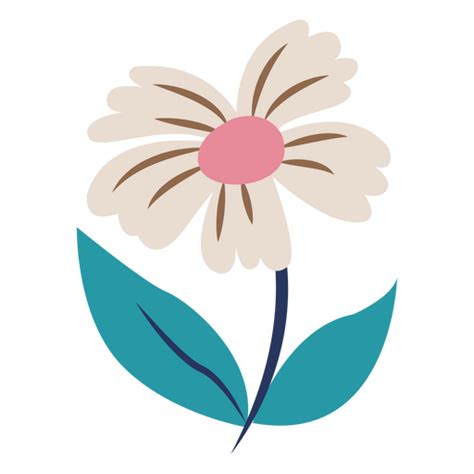 Design PNG E SVG De Linda Flor Plana Pastel Para Camisetas