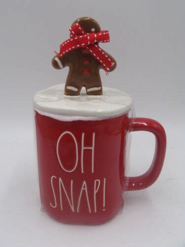 Brand NEW Rae Dunn OH SNAP Mug Gingerbread Topper Christmas EBay