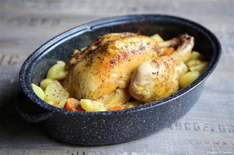 Poulet R Ti En Cocotte Pommes De Terre Et Patates Douces Recette